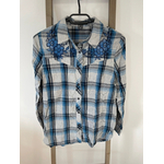 CMEN19 chemise à carreaux gris et bleu fleuri, primark, 38