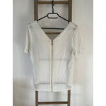 CMEN37 top blanc manches courte col v, devant derriere, DOS