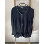 NTRO09 Cardigan noir et chaine, phildar, L