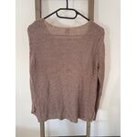 MVAN11 pull marron tricoté col rond, vila cltohes, L, DOS