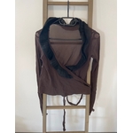 MVAN31 Gilet cache coeur marron col noir, saxx, 40
