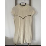 MCAL226 Robe pull beige avec manchons, 44