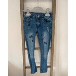 MCAL253 jean bleu avec broderies, Tissaia, 7 ans