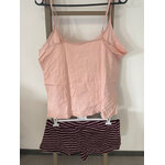 MCAL262 ensemble pyjama rose et short rayée, DOS