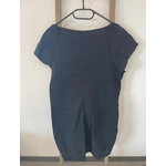 CADD07 robe noire sans manche avec fleur, DOS