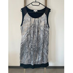 CADD22 robe mi longue sans manche, noir et gris, jacqueline riu, 46