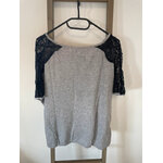 CADD35 top gris epaule en dentelle noire, jacqueline riu, DOS