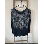 CADD37 top noir a motifs blancs manches longue, jacqueline riu, T5