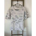 CADD39 tshirt blanc a fleurs bleues, gold sk, XXL