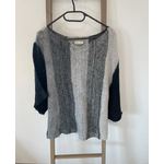 CADD49 top tricote noir gris et blanc, jacqueline riu, T4