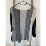 CADD49 top tricote noir gris et blanc, DOS