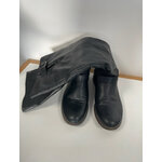 CADD101 bottes noires a plat en cuir, cable, 39