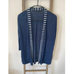 JTAN06 gilet bleu avec col rayé, 40
