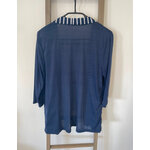 JTAN06 gilet bleu avec col rayé, DOS
