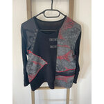 JTAN10 pull leger noir et rouge, avec oeillet, XL