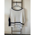 MPER17 pull col rond oversize noir et blanc, trend captaine tortue, M