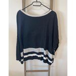 MPER17 pull col rond oversize noir et blanc DOS