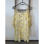 MPER20 robe dos nu jaune blanc et gris, DOS