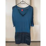 MPER23 robe bleu et noir manches longues, miss captain, M