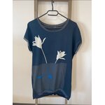 MPER24 robe leu marine avec fleurs blanches sans manches, trend captain tortue,