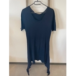 MPER29 Robe asymetrique noire en maille manches courtes, Jicé, M