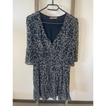 MPER30 robe noire à motifs blancs manches 3 4, Elora, 38