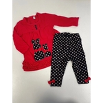 NJAN58 ensemble rouge et noir a pois, 6 mois