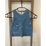 NJAN63 Robe en jean sans manche, influx, 6 mois