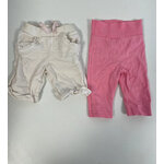 NJAN109 lot de deux pantalons blanc et rose, kitchoun, h&m, 1 2 mois