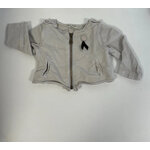 NJAN82 gilet gris zippe avec noeud, Eliane et lenna, 12 mois