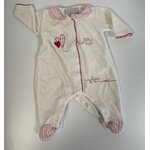 NJAN95' pyjama velours blanc et rouge, Berlingot, 0 mois