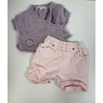 NJAN105 ensemble short rose et gilet en tricot parme, petit kimbaloo, kiabi, 1 mois