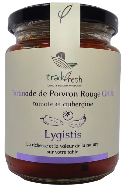 Tartinade de Poivron Rouge Doux Grillé de Florina Grèce aux Aubergines Grecques 260g TRADI FRESH