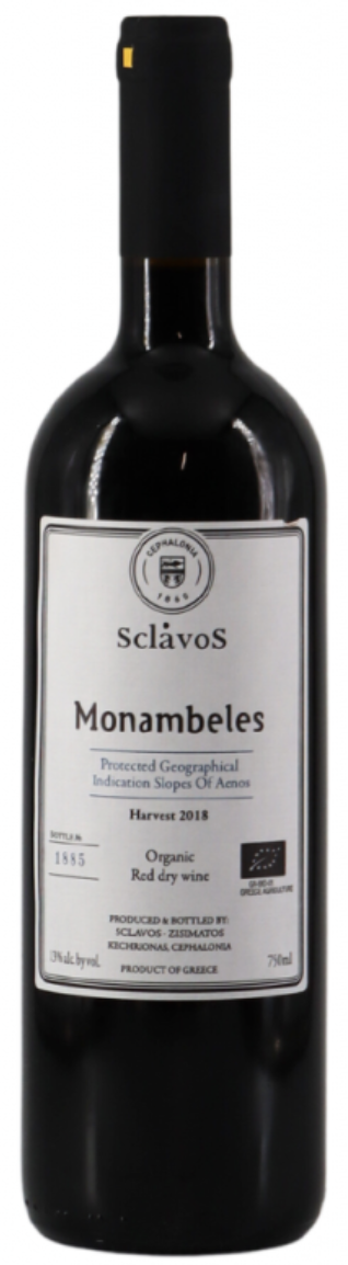 Domaine SCLAVOS ZISIMATOS Monambeles Vin Rouge Sec BIO Monocépage Mavrodaphne IGP Côteaux Aenos Céphalonie Kéfalonia Grèce