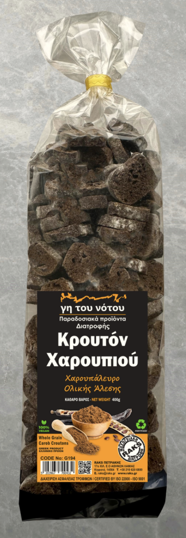 Croutons de Crète à la farine complète de Caroube Farine de Blé et Seigle 400g RAKS PETRAKIS 2