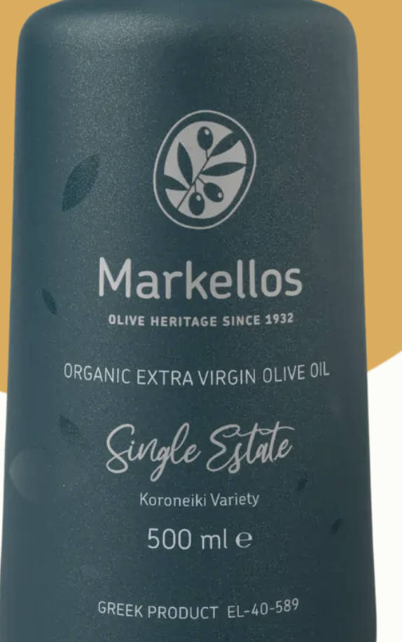 MARKELLOS Huile Olive Vierge Extra BIO issu Parcelle Unique Monovariétale Koronéiki Culture Biologique Région de Corinthe Grèce 500ml 2
