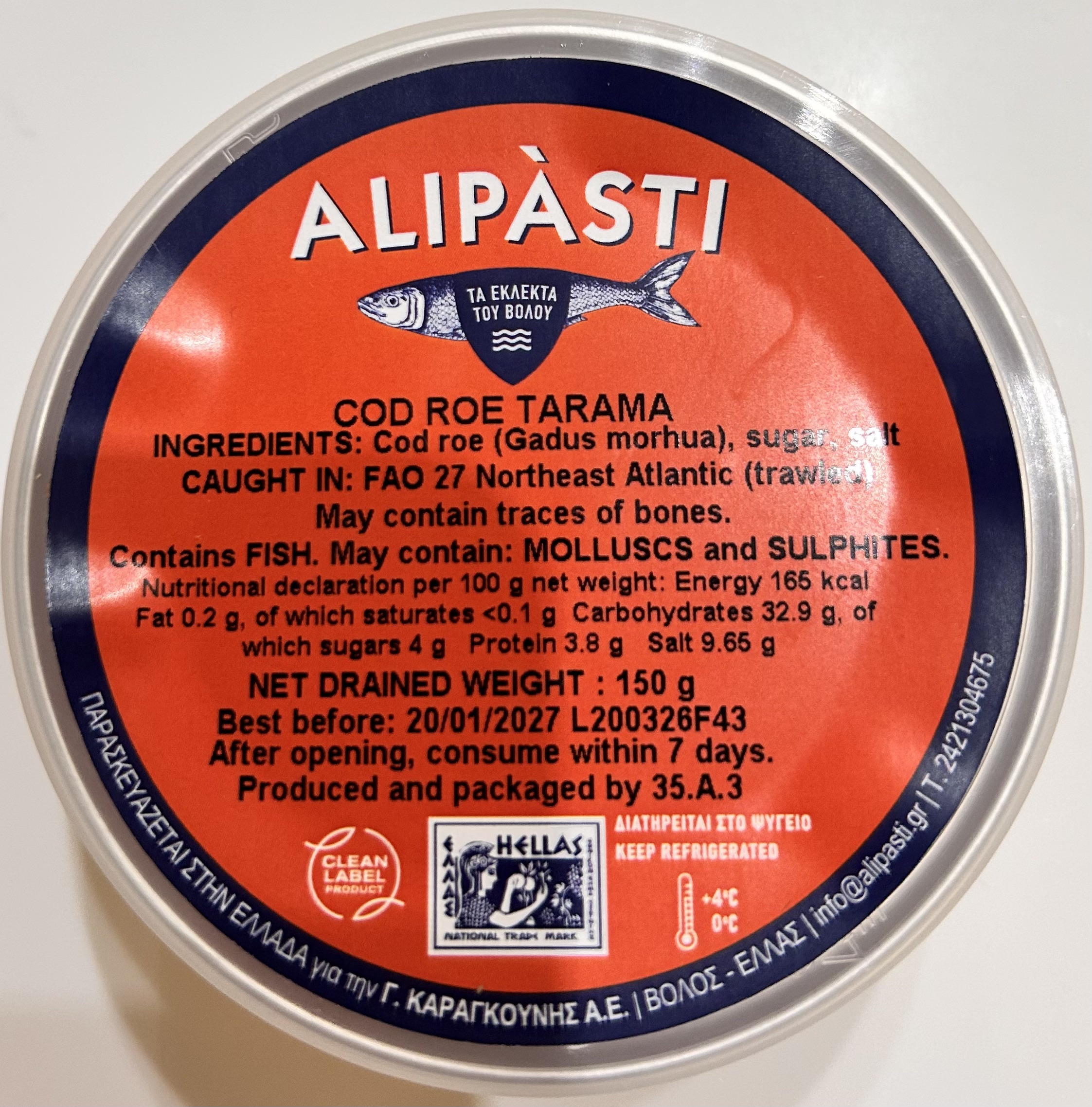 Oeufs de Cabillaud pour TARAMA BLANC Sans Conservateurs Sans Colorants Sans Eau 150g_ALIPÄSTI_3