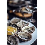 Délicieuses Huîtres Au Citron Servies Dans Un Restaurant Chic