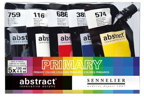 Set de couleurs primaires abstract comprenant 5 packs de 120ml