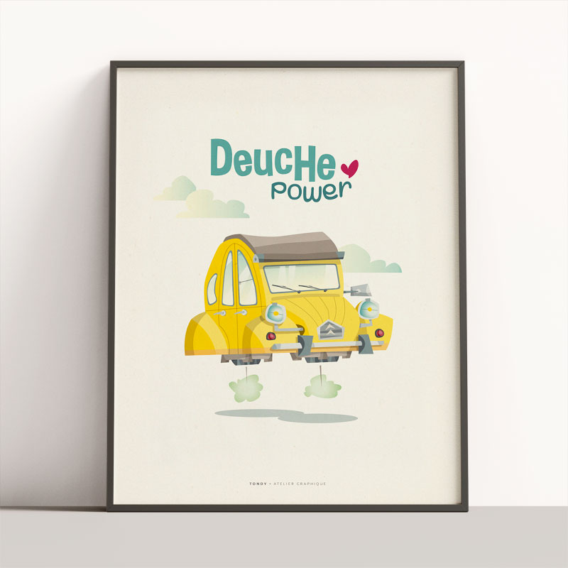 tondy-illustration-lille-affiche-car-power-deuche-2cv