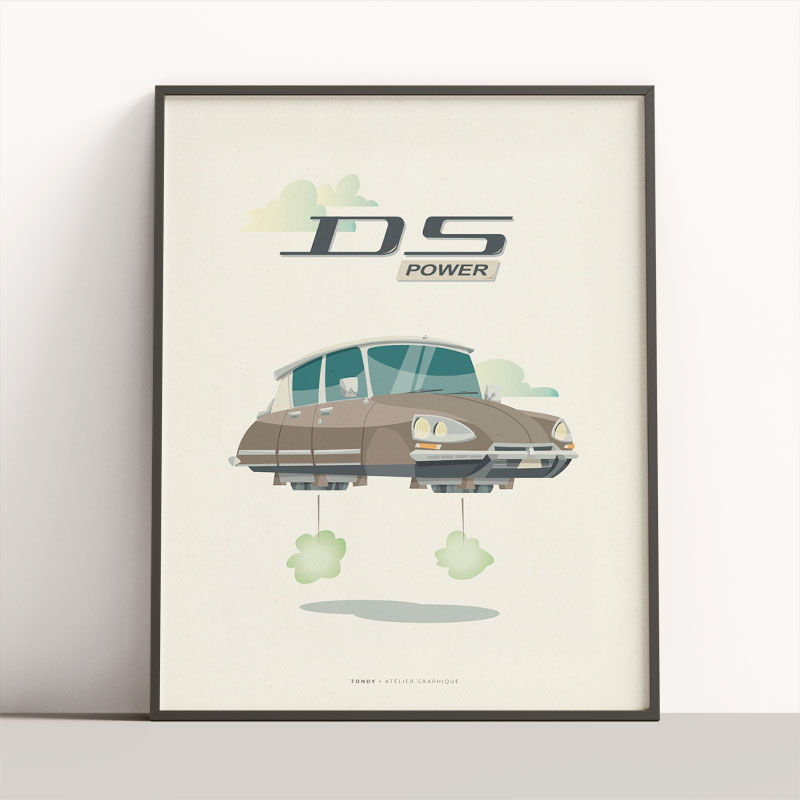 tondy-illustration-lille-affiche-car-power-citroen-ds