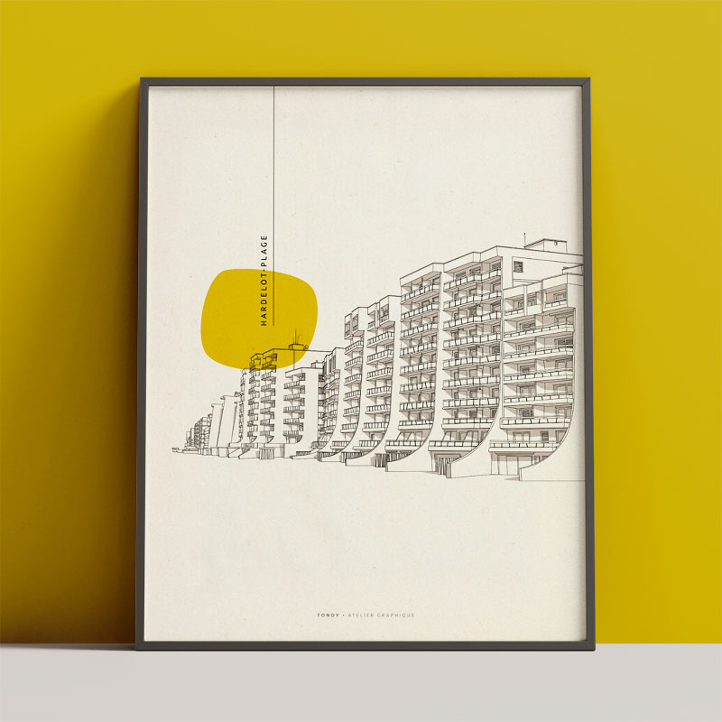 tondy-illustration-lille-affiche-patrimoine-hardelot-immeubles-digue