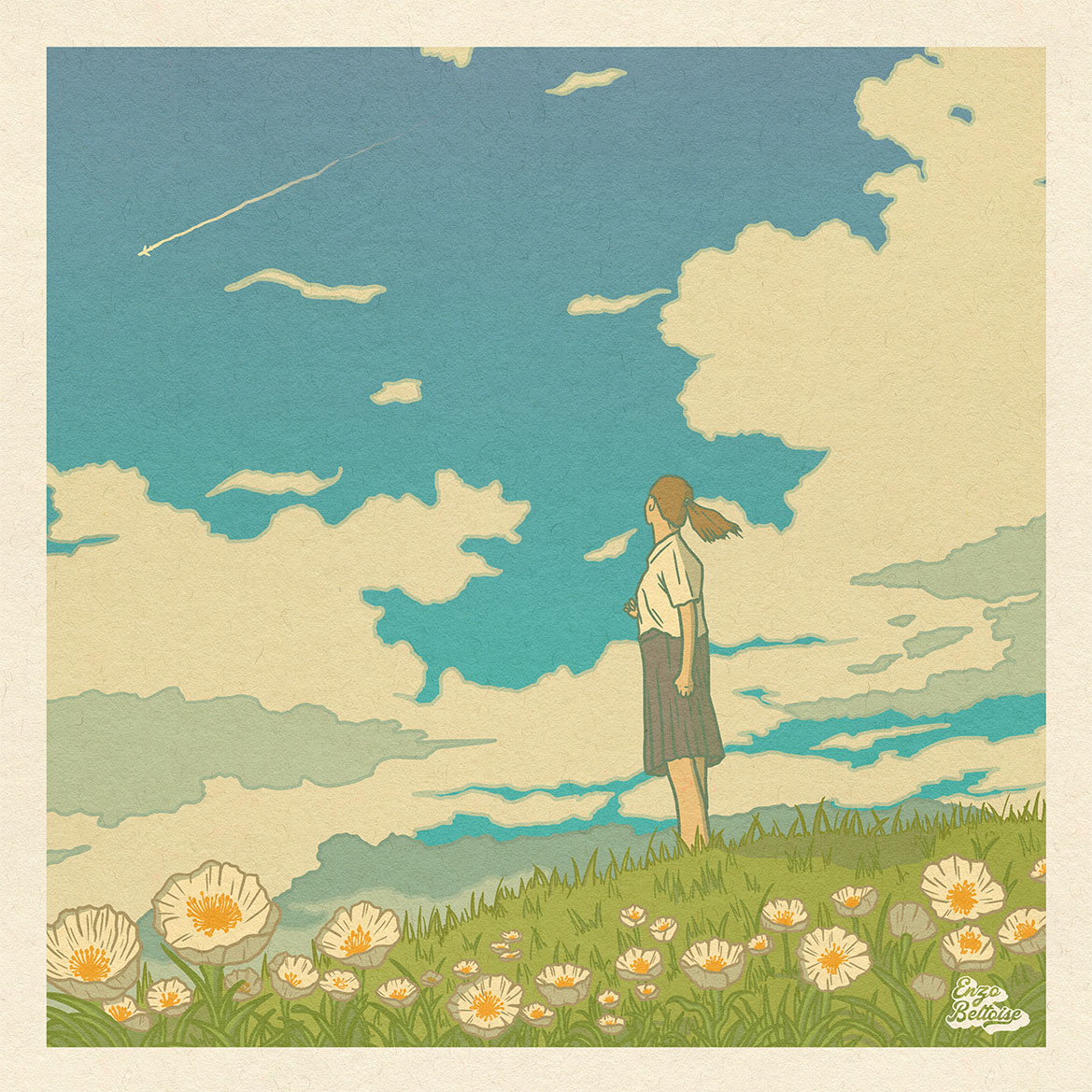 CLOUD GIRL POLAROID 30x30