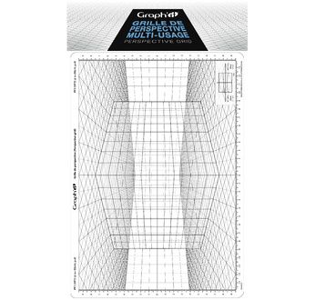Grille de prspective Cube en perspective oblique