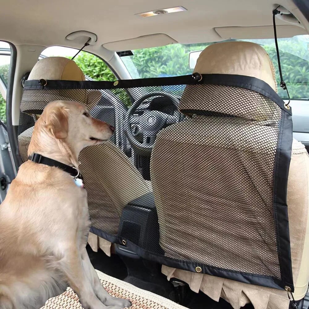 Barrière Voiture Pour Chien – Filet Maille Extensible – Universel SUV, Berline – Sécurité Conduite