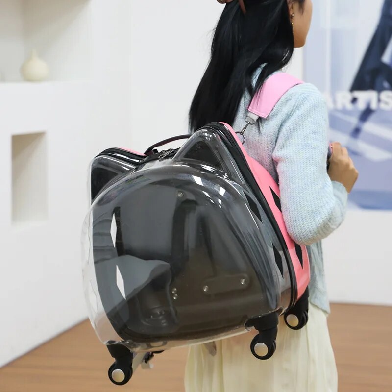 Sac-dos-de-voyage-roulettes-pour-animaux-de-compagnie-Capsule-transparente-sac-roulettes-acrylique-universel-pour