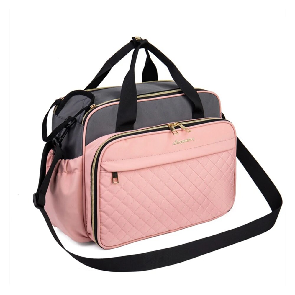 MUNIALTERNappy-Sac-Couches-pour-B-b-Sac-Dos-de-Voyage-Rose-Gris-Grande-Capacit-Soins