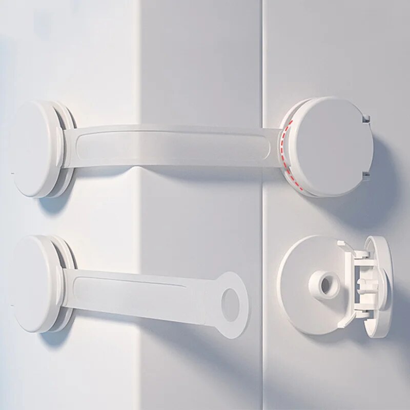 Verrou-de-s-curit-multifonctions-5-pi-ces-lot-pour-armoire-tiroir-toilettes-maison-blanc-serrure
