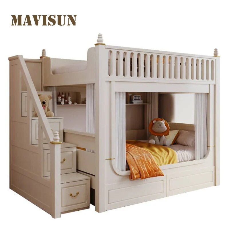 Lits-de-Haute-Qualit-pour-Enfants-Superpos-Ch-teau-Blanc-Moderne-et-Cr-atif-Mobilier-de