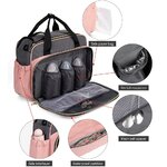 MUNIALTERNappy-Sac-Couches-pour-B-b-Sac-Dos-de-Voyage-Rose-Gris-Grande-Capacit-Soins